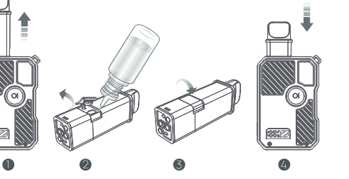 Silikonabdeckung an der Seite des Pods öffnen und Liquid einfüllen