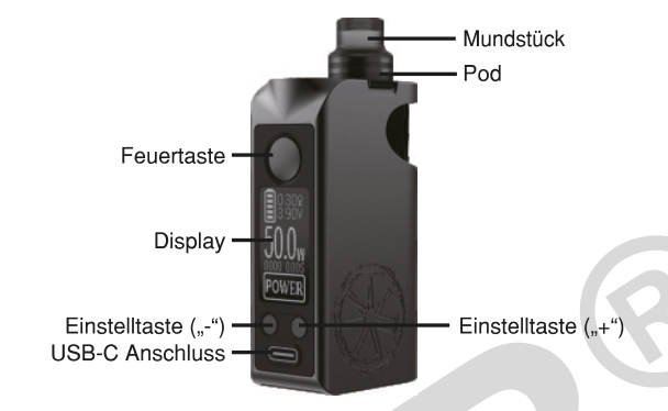 Produktübersicht: Asmodus Minikin Pod Kit — Aufbau und Bedienelemente