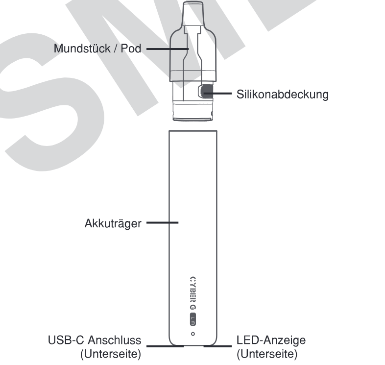 Produktübersicht: Aspire Cyber G Slim — Aufbau und Bedienelemente