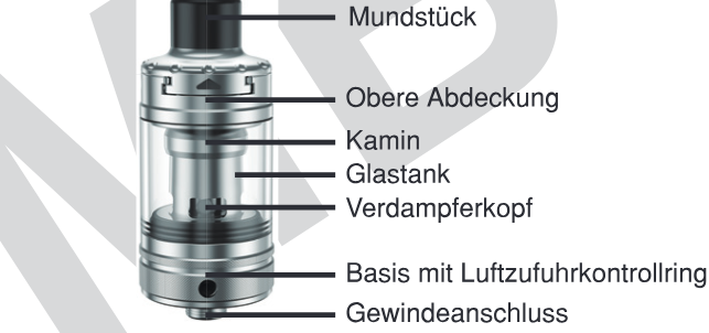 Produktübersicht: Aspire Nautilus 3 Tank — Aufbau und Bedienelemente