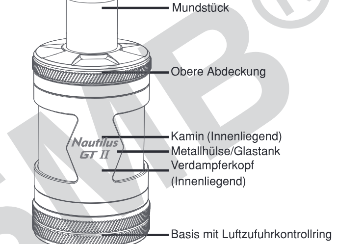 Produktübersicht: Aspire Nautilus GT2 Tank — Aufbau und Bedienelemente