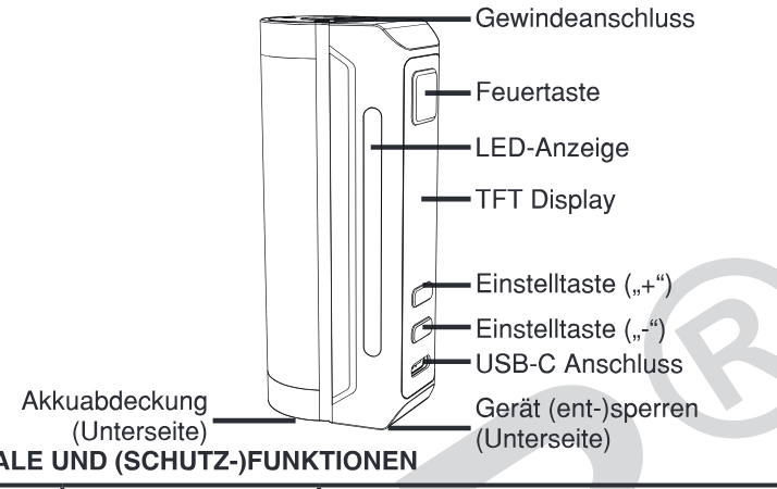 Produktübersicht: Aspire Zelos X80 Mod — Aufbau und Bedienelemente