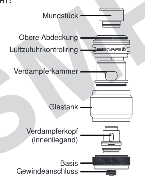 Produktübersicht: Geekvape Z Fli Tank — Aufbau und Bedienelemente