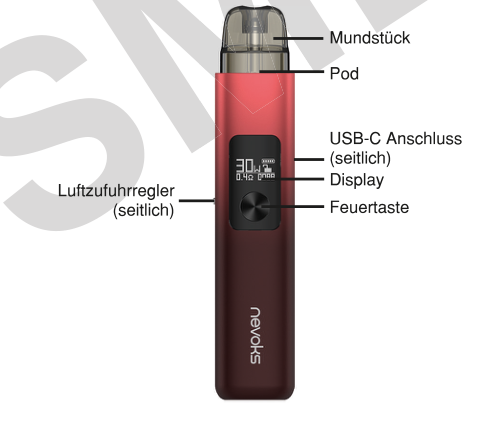 Produktübersicht: Nevoks Feelin AX Pod Kit — Aufbau und Bedienelemente