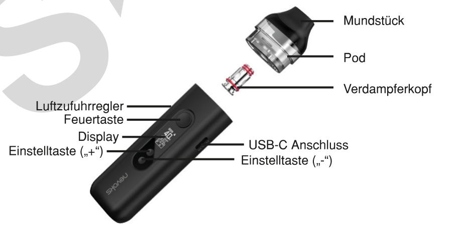 Produktübersicht: Nevoks Feelin X Pod Kit — Aufbau und Bedienelemente