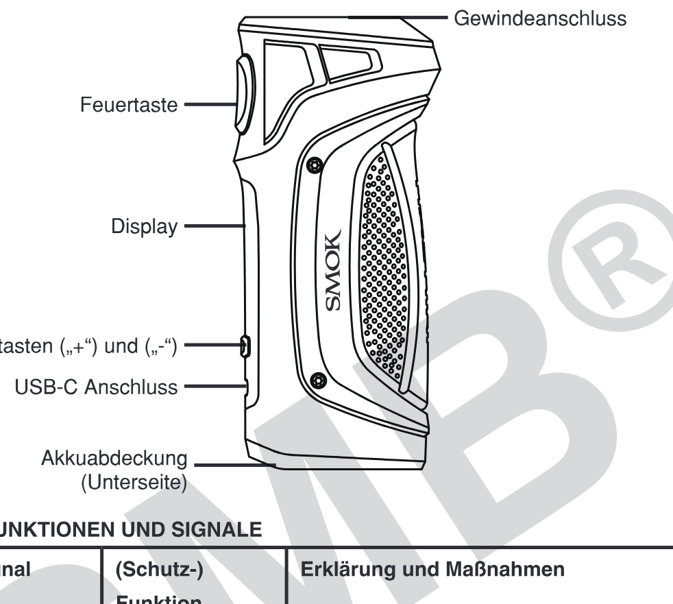 Produktübersicht: Smok Mag Solo Mod — Aufbau und Bedienelemente