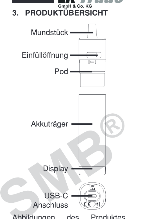 Produktübersicht: Uwell Nuncha 10000 Kit — Aufbau und Bedienelemente