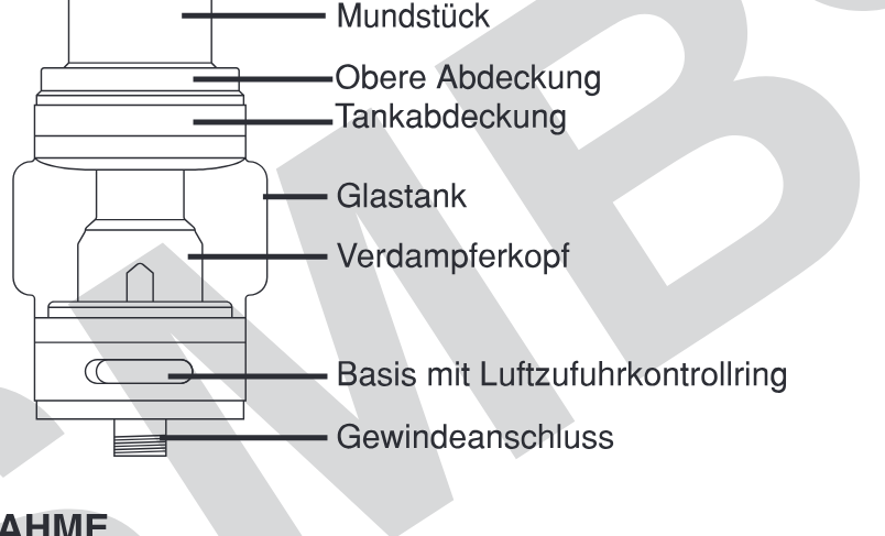 Produktübersicht: Vaporesso NRG-S Tank — Aufbau und Bedienelemente