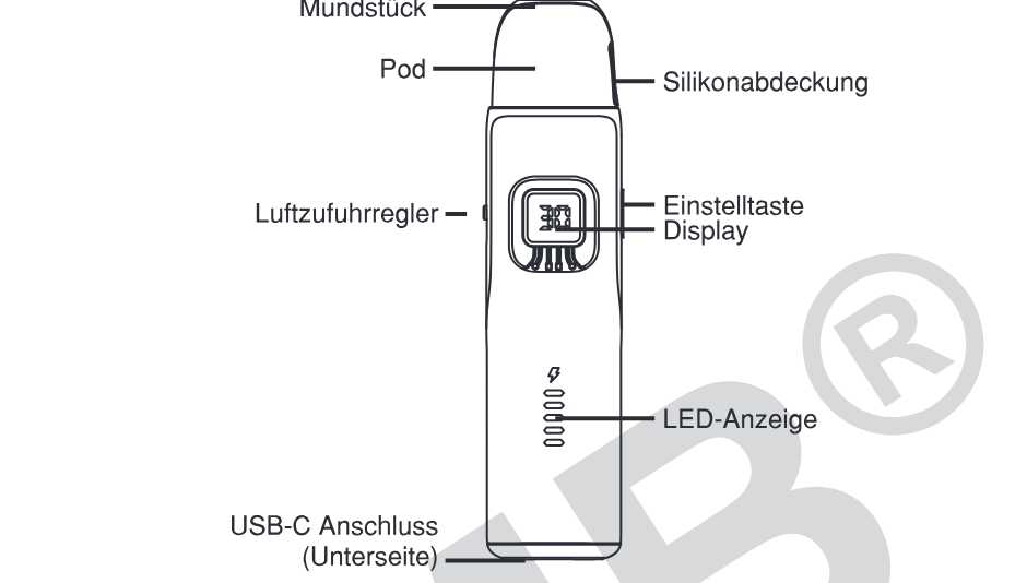 Produktübersicht: Voopoo Argus Matrix Pod Kit — Aufbau und Bedienelemente