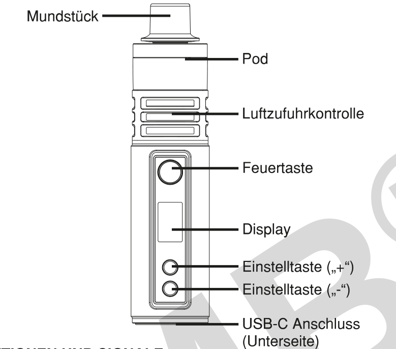 Produktübersicht: Voopoo Drag H40 Kit — Aufbau und Bedienelemente