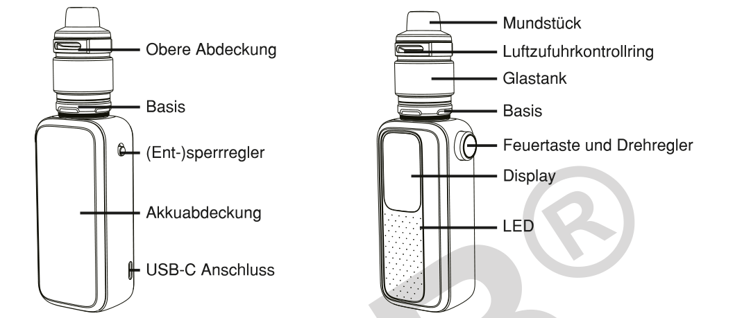 Produktübersicht: Voopoo Vinci Spark 220 Kit — Aufbau und Bedienelemente