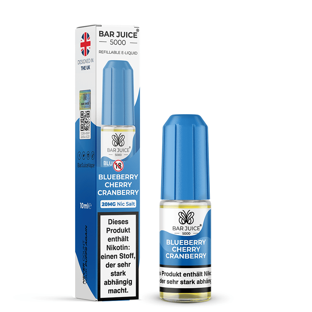 Bar Juice 5000 Nikotinsalz - Blueberry Cherry Cranberry - Liquid 20mg 10ml