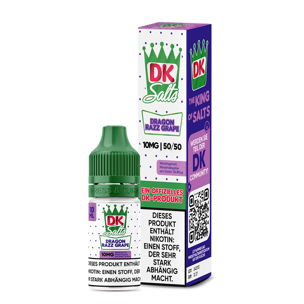 DK Salts Nikotinsalz - Dragon Razz Grape - Liquid 10mg 10ml  C