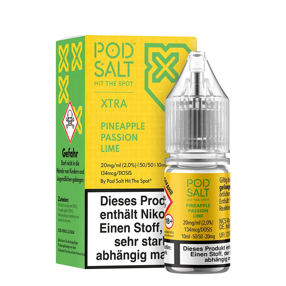 Liquid White Pineapple Passion Lime - Pod Salt Xtra Nikotinsalz