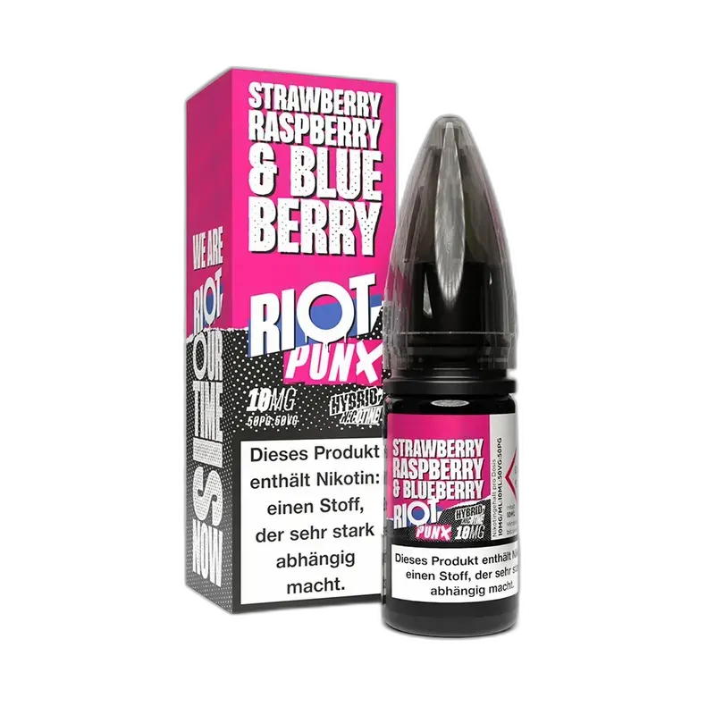 Liquid Strawberry, Raspberry & Blueberry - RIOT PUNX Hybrid Nikotinsalz 10mg