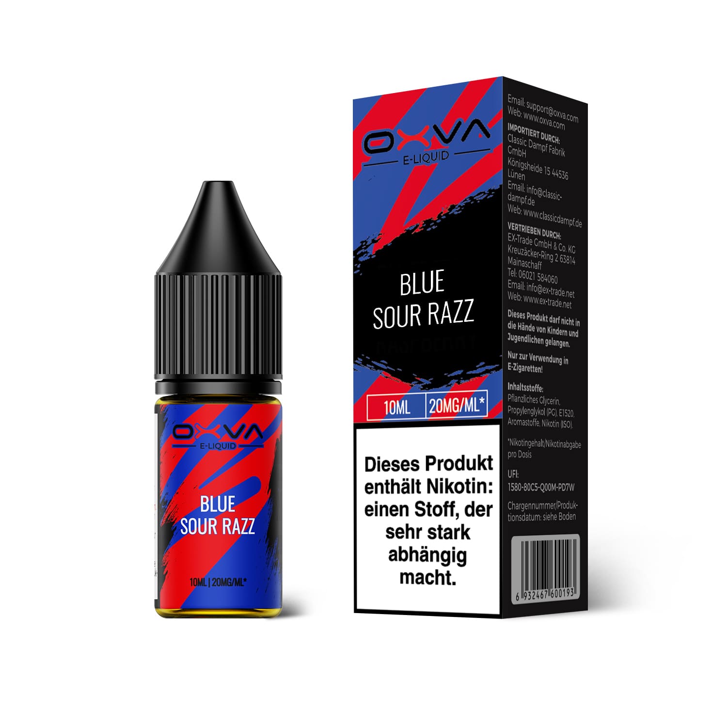 Liquid Blue Sour Razz - Oxva E-Liquid Nikotinsalz 20mg