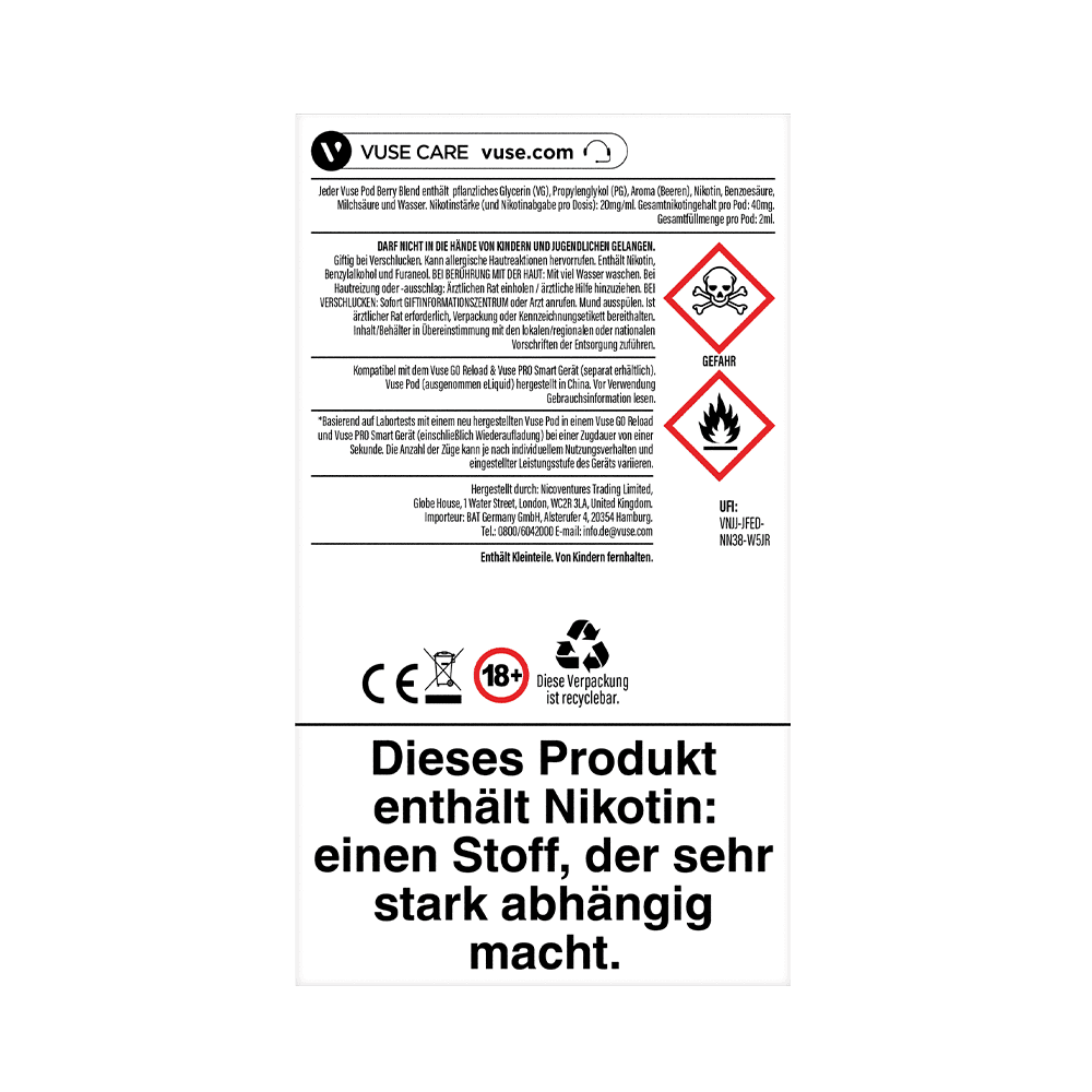 Vuse Pod Berry Blend Nic Salts 20mg