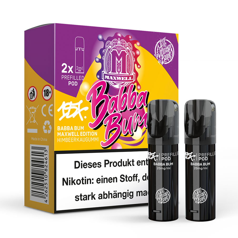 2x 187 Strassenbande Einweg Pod Babba Bum Maxwell Edition 20mg Nikotinsalz 2ml