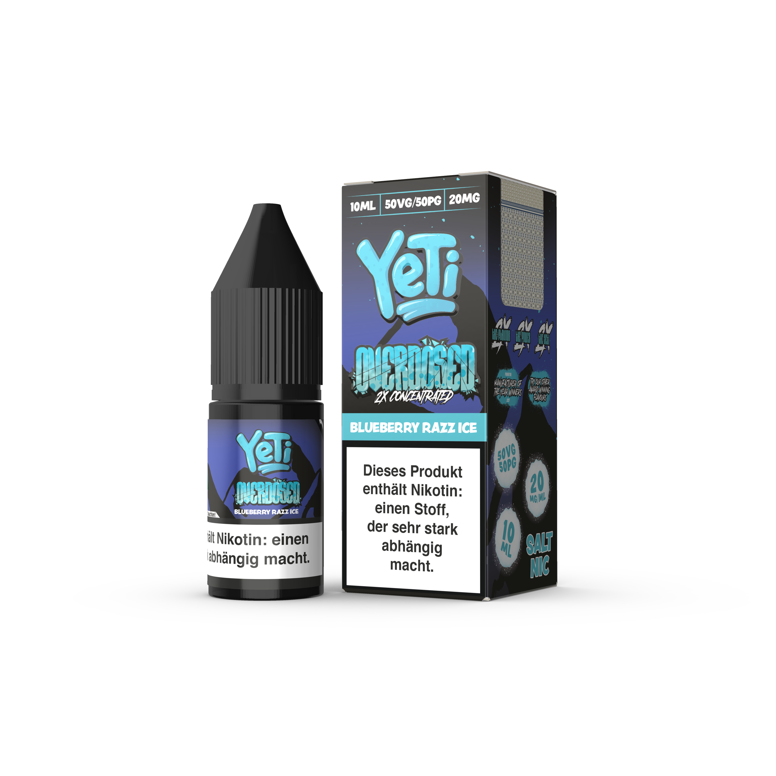 Liquid Blueberry Razz Ice - Yeti Overdosed Nikotinsalz 20mg