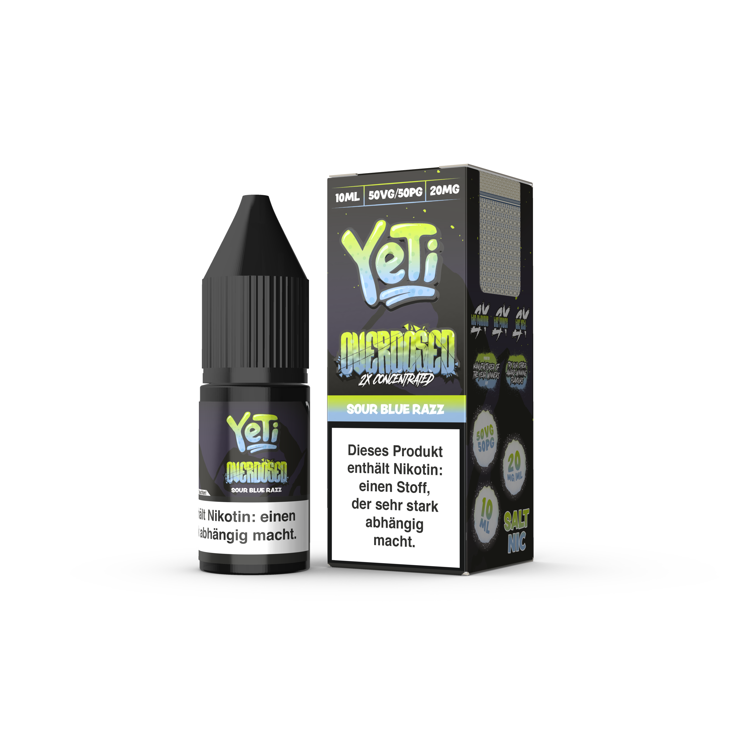 Liquid Sour Blue Razz - Yeti Overdosed Nikotinsalz 20mg
