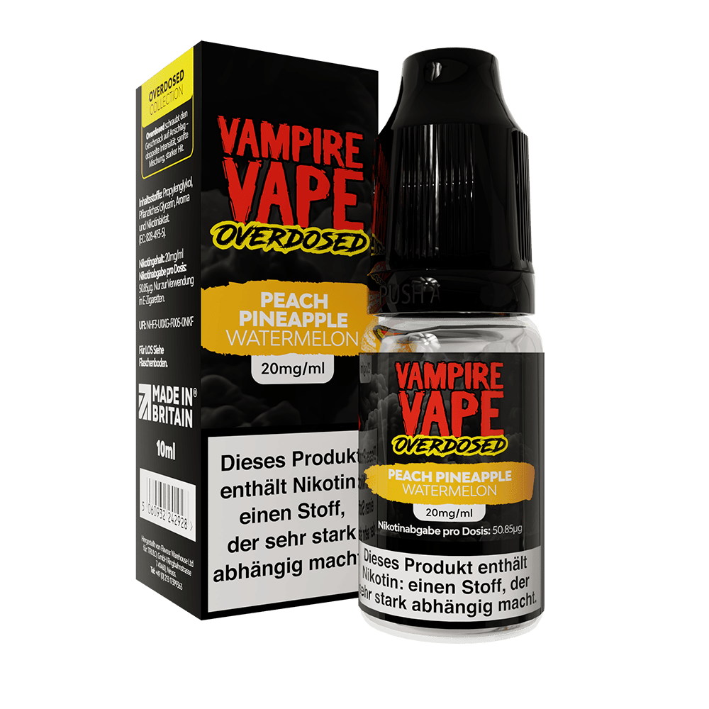 Vampire Vape Nikotinsalz - Peach Pineapple Watermelon - Liquid 20mg 10ml  C