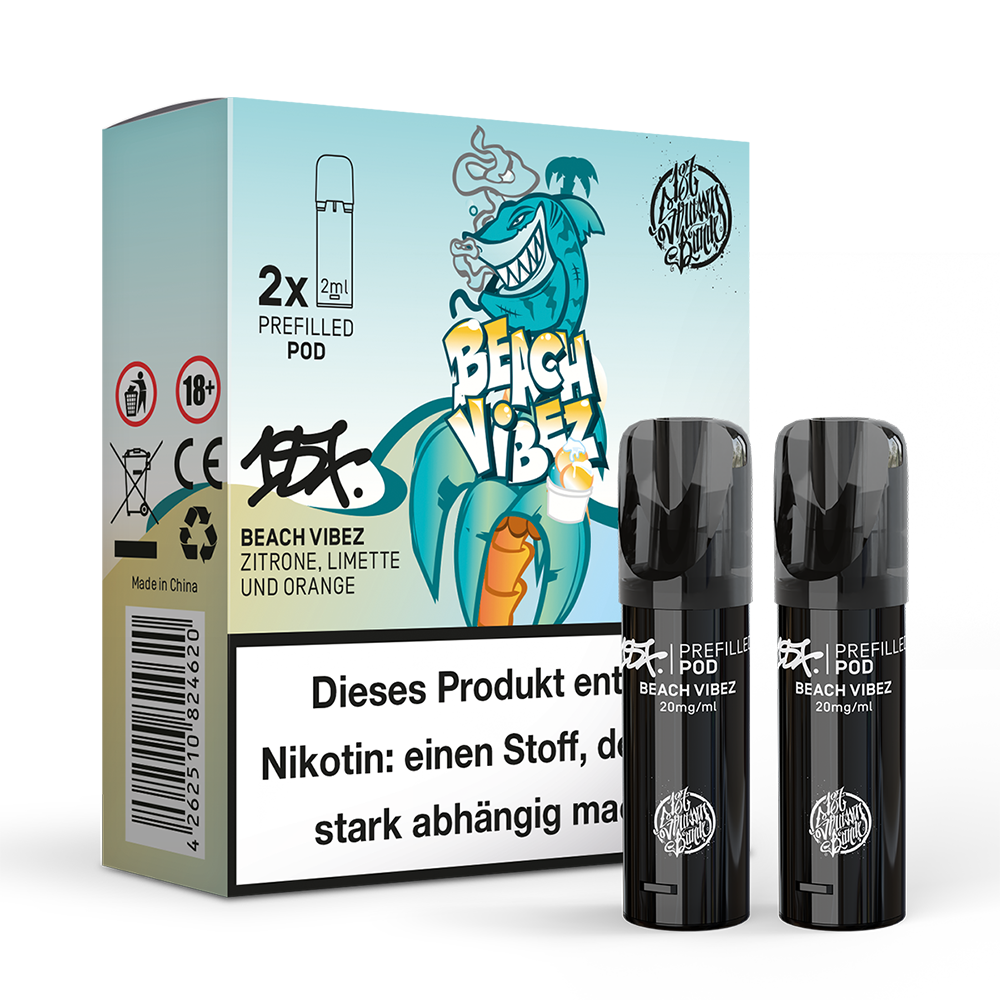 2x 187 Strassenbande Einweg Pod Beach Vibez 20mg Nikotinsalz 2ml