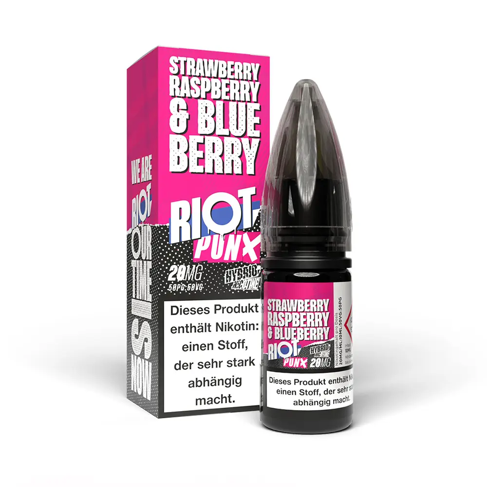 Liquid Strawberry, Raspberry & Blueberry - RIOT PUNX Hybrid Nikotinsalz 20mg