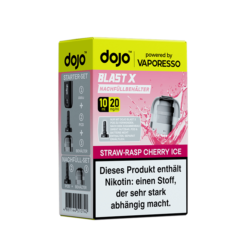 Vaporesso dojo Blast X Einweg Pod - Straw Rasp Cherry Ice - 20mg