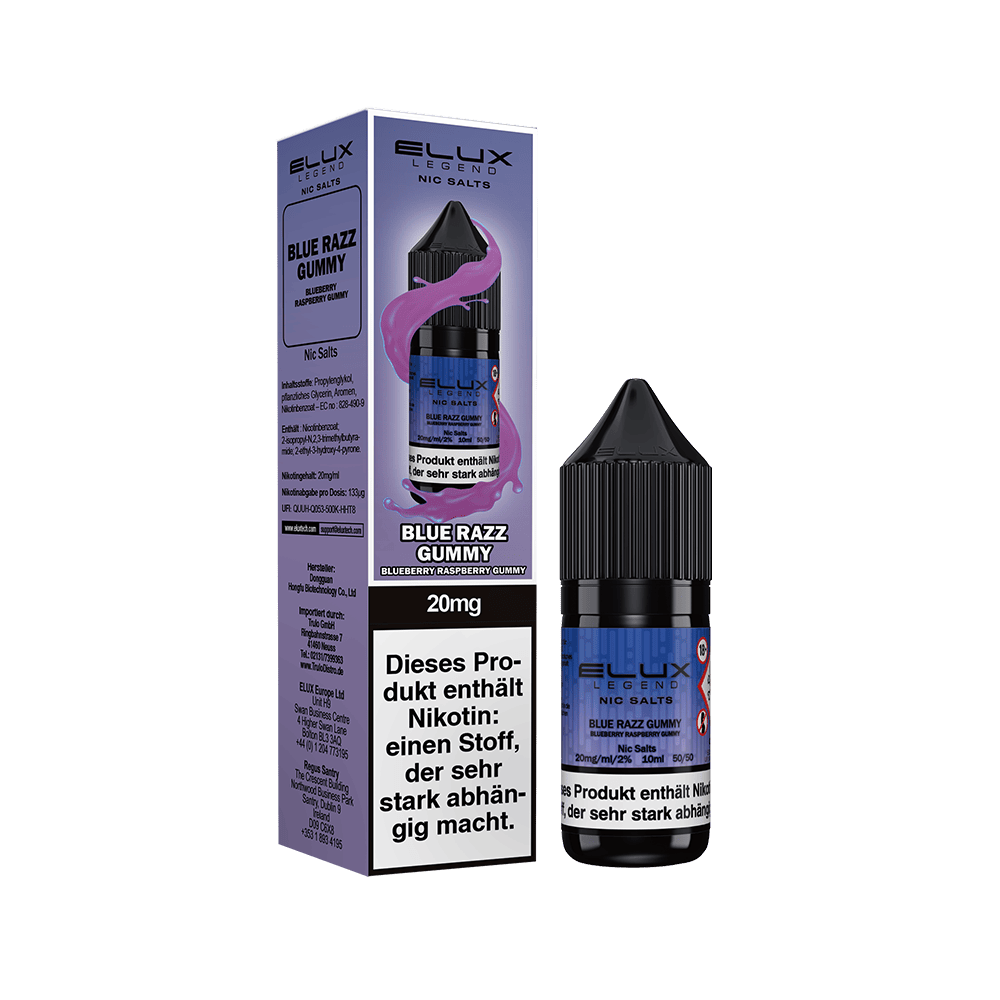 Elux Nikotinsalz - Blue Razz Gummy - Liquid 20mg 10ml