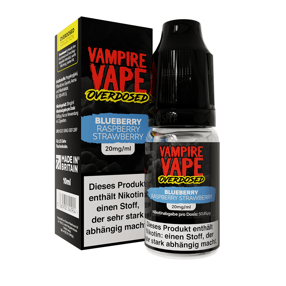 Vampire Vape Nikotinsalz - Blueberry Raspberry Strawberry - Liquid 20mg 10ml  C