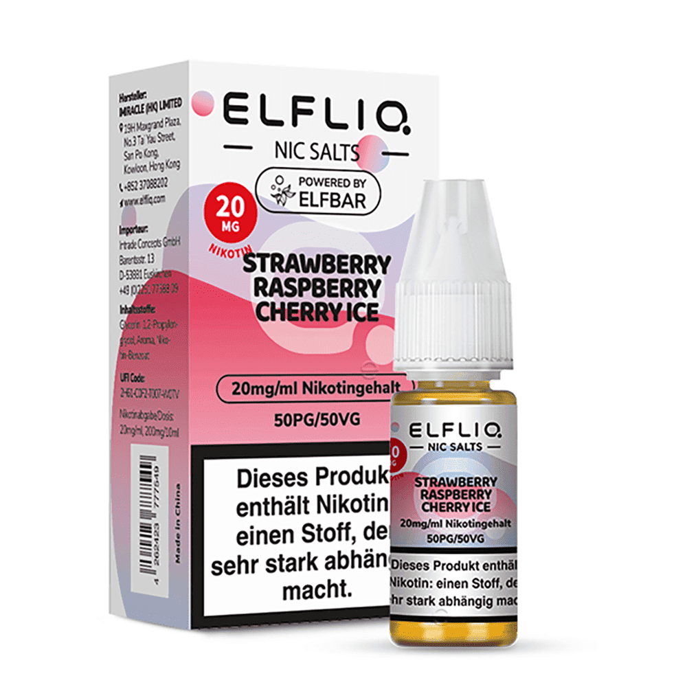 Liquid Strawberry Raspberry Cherry Ice - Elfliq Nikotinsalz 20mg