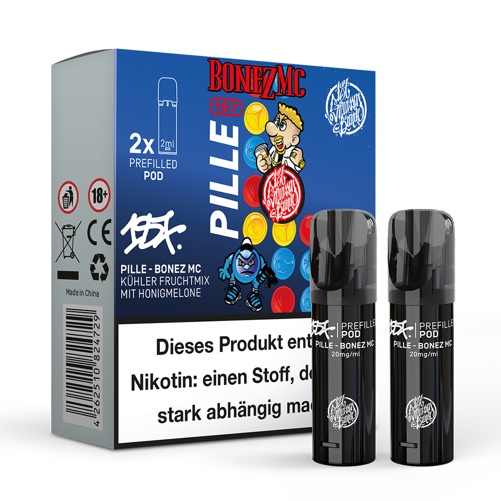 2x 187 Strassenbande Einweg Pod Pille Bonez MC 20mg Nikotinsalz 2ml