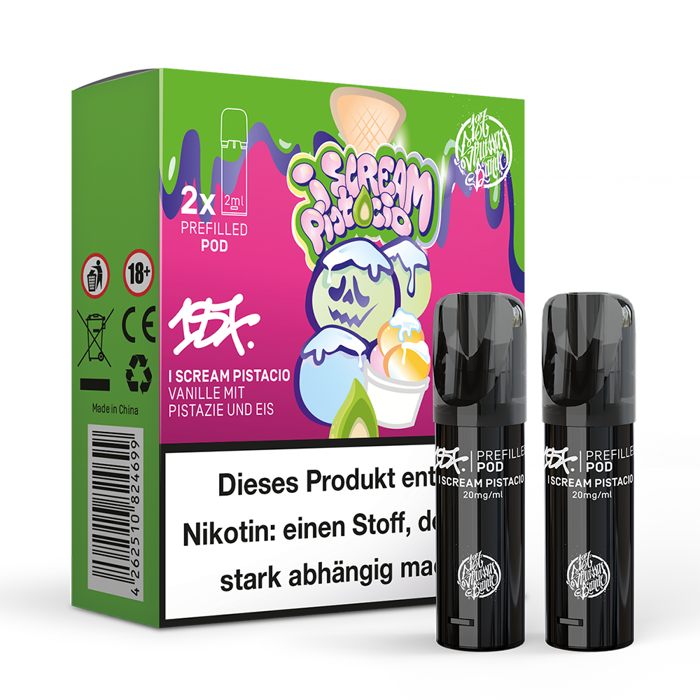 2x 187 Strassenbande Einweg Pod I Scream Pistacio 20mg Nikotinsalz 2ml
