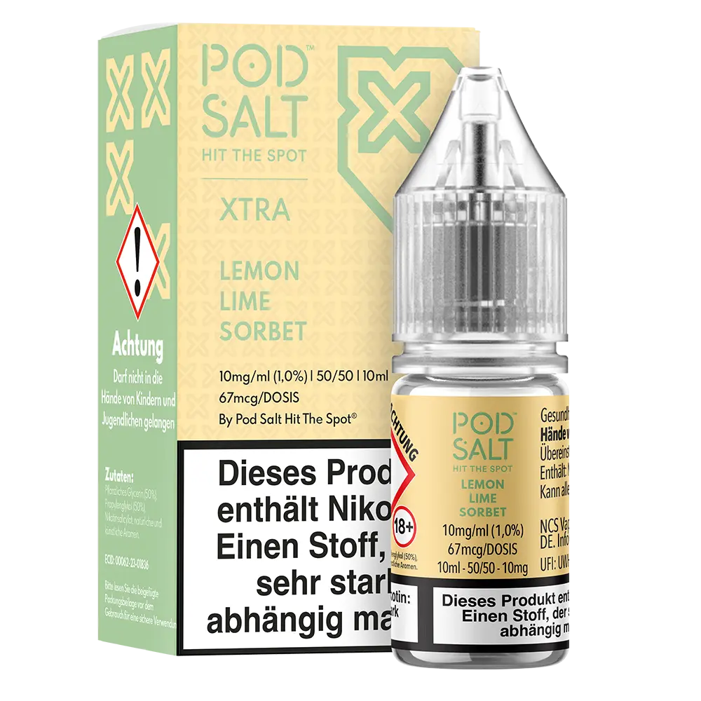 Liquid Lemon Lime Sorbet - Pod Salt Xtra Nikotinsalz 10mg
